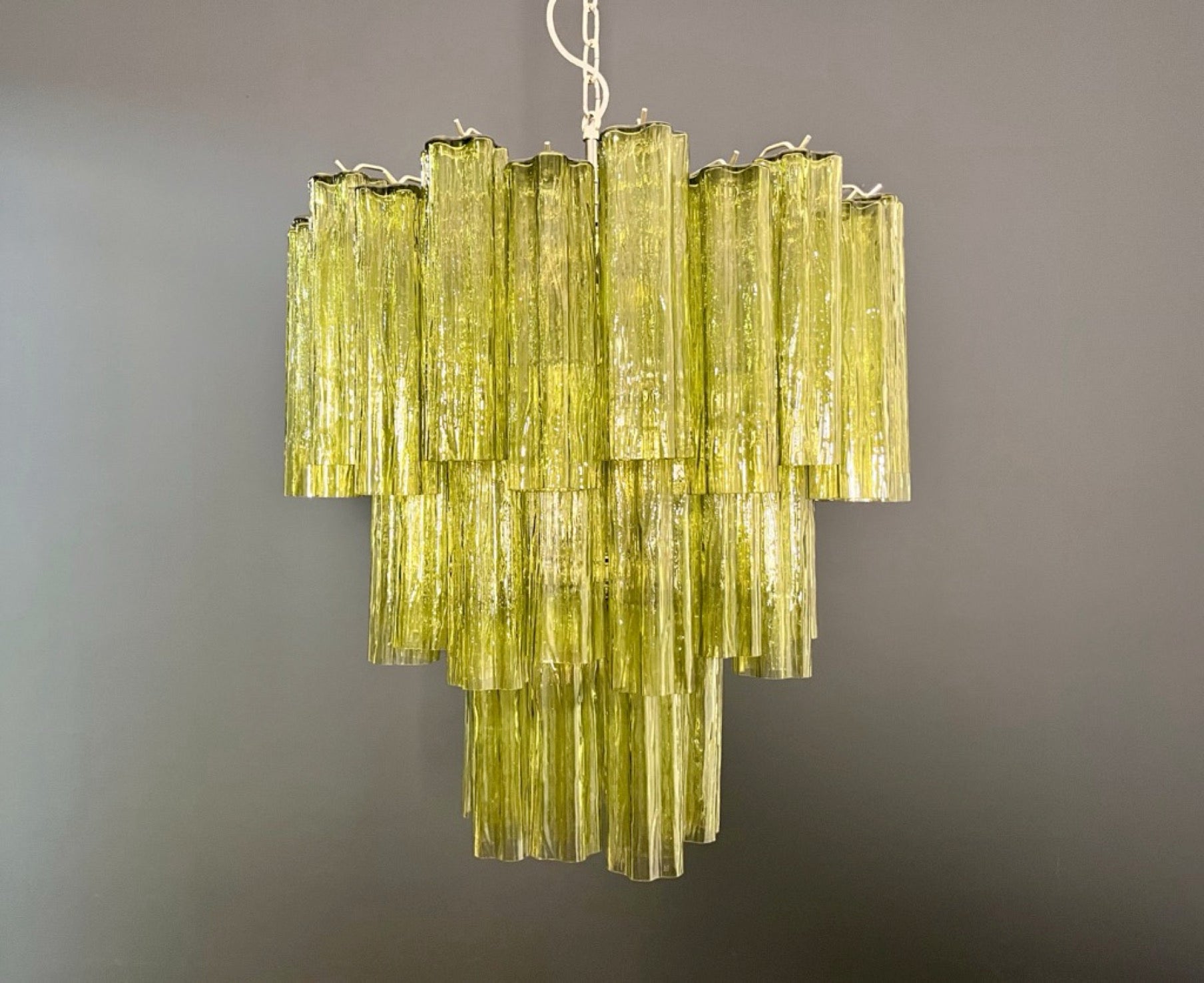 Murano Lysekrone – 48 Grønne Glassrør – detalj 11 – Murano Classics