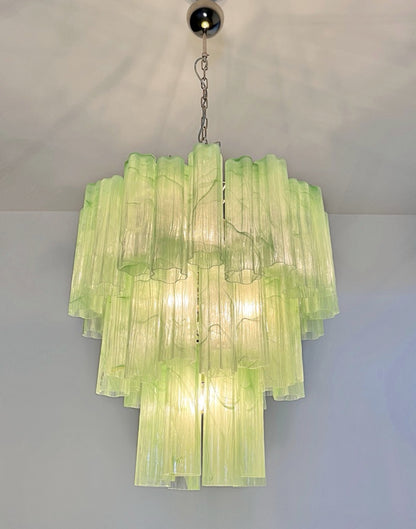 Murano Lysekrone | 48 Grønne Alabaster Rørglass