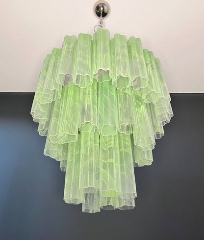 Murano Lysekrone | 48 Grønne Alabaster Rørglass