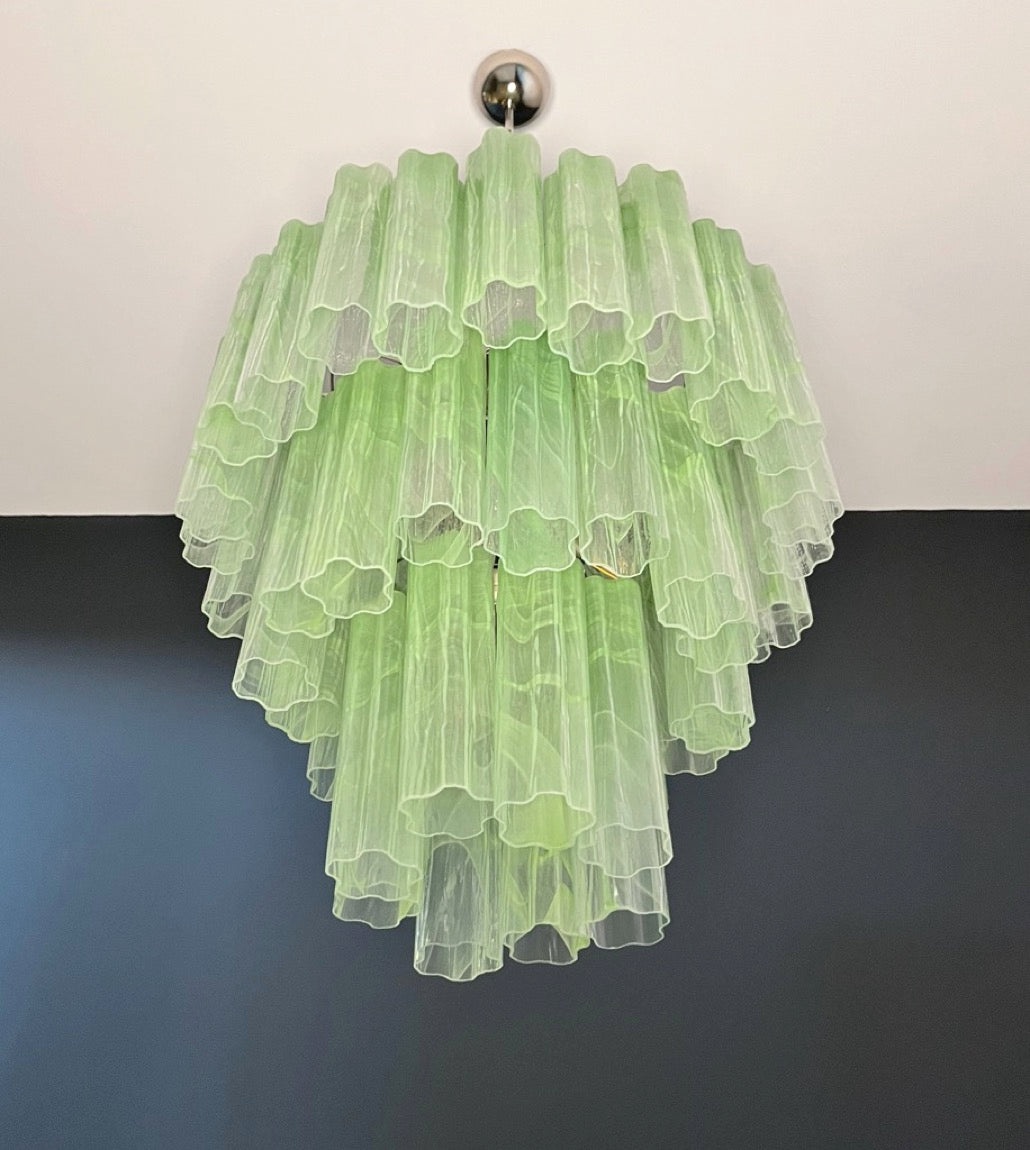 Murano Lysekrone | 48 Grønne Alabaster Rørglass