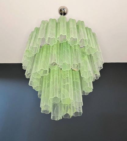 Murano Lysekrone | 48 Grønne Alabaster Rørglass