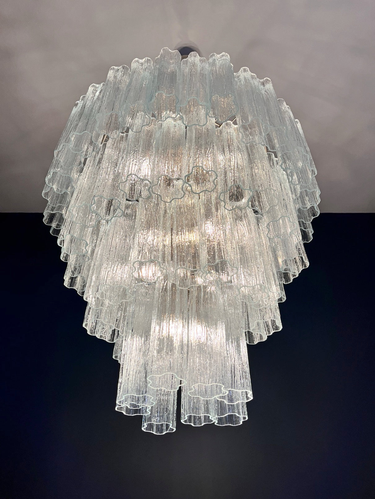 Murano Lysekrone – 80 Klare Glassrør – detalj 4 – Murano Classics