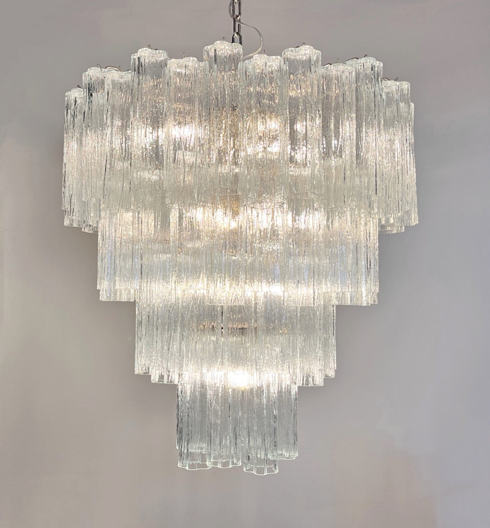 Murano Lysekrone – 80 Klare Glassrør – detalj 2 – Murano Classics
