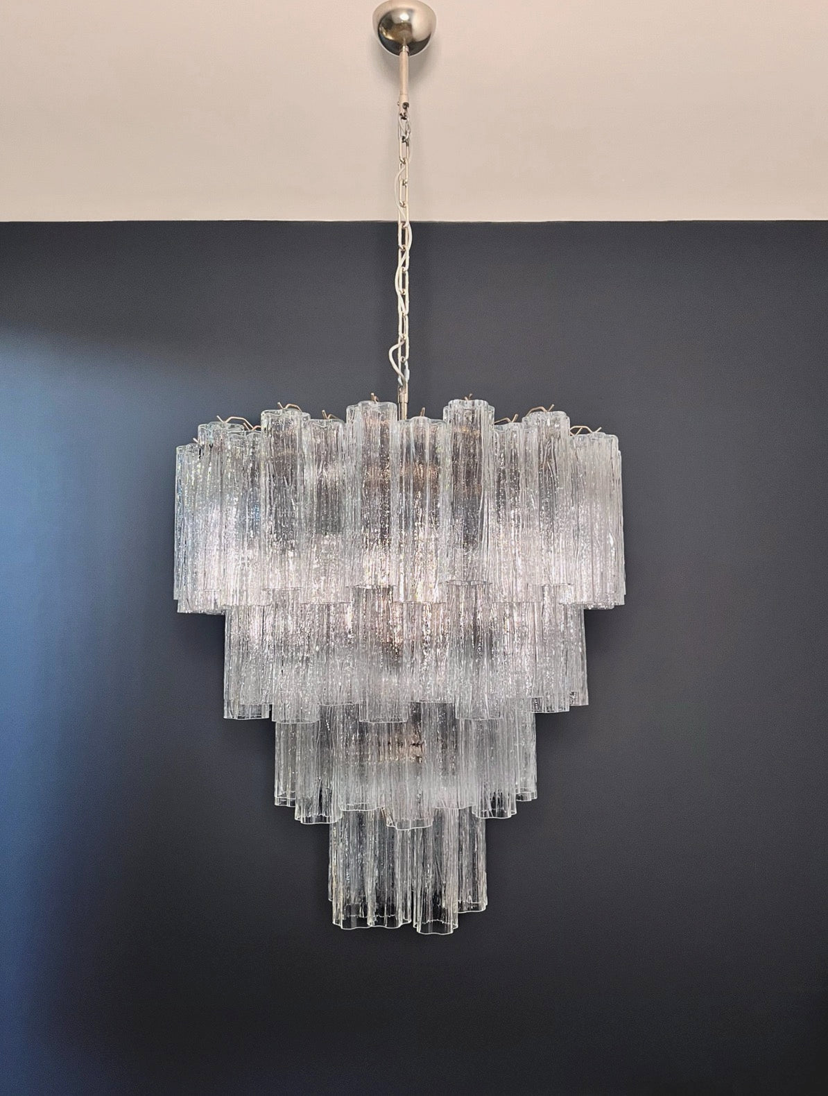 Murano Lysekrone – 80 Klare Glassrør – Murano Classics