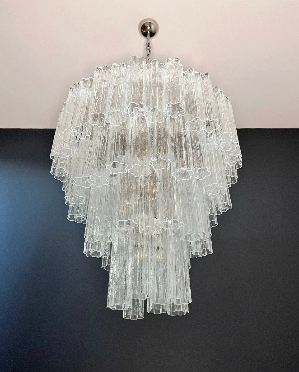 Murano Lysekrone – 80 Klare Glassrør – detalj 11 – Murano Classics