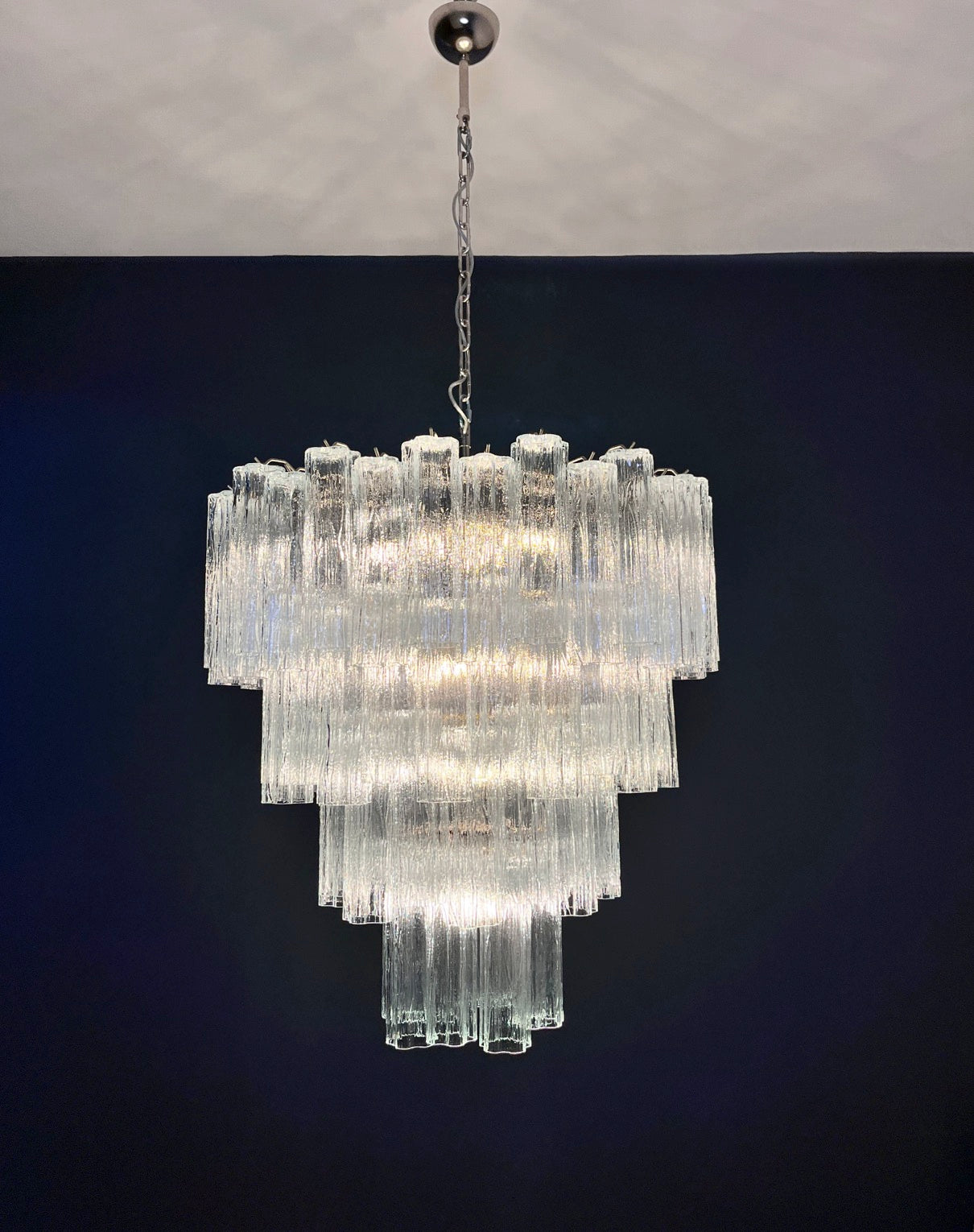Murano Lysekrone – 80 Klare Glassrør – detalj 7 – Murano Classics