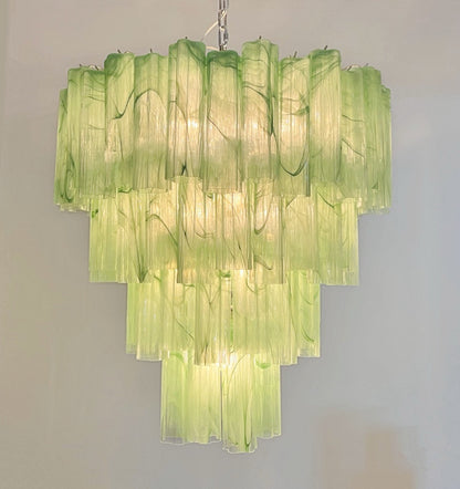 Murano Lysekrone | 80 Grønne Alabaster Rørglass