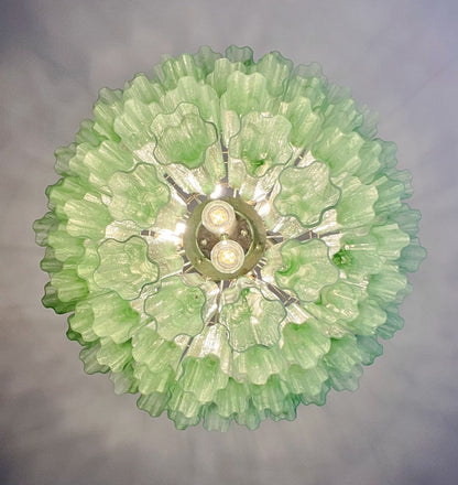 Murano Lysekrone | 80 Grønne Alabaster Rørglass