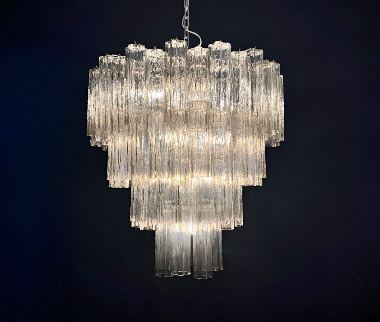 Murano Lysekrone – 80 Røykfargede Glassrør – detalj 5 – Murano Classics