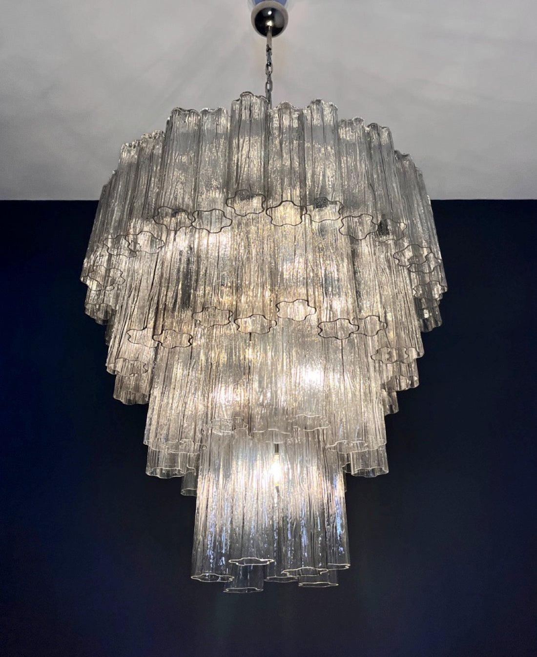Murano Lysekrone – 80 Røykfargede Glassrør – detalj 4 – Murano Classics