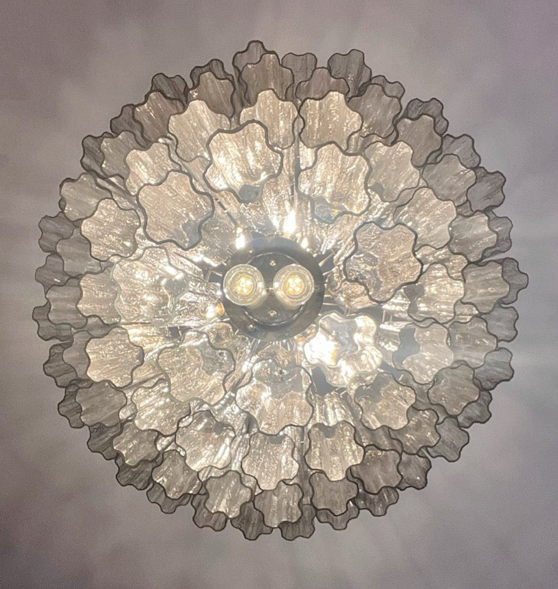 Murano Lysekrone – 80 Røykfargede Glassrør – detalj 1 – Murano Classics