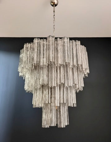 Murano Lysekrone – 80 Røykfargede Glassrør – detalj 11 – Murano Classics