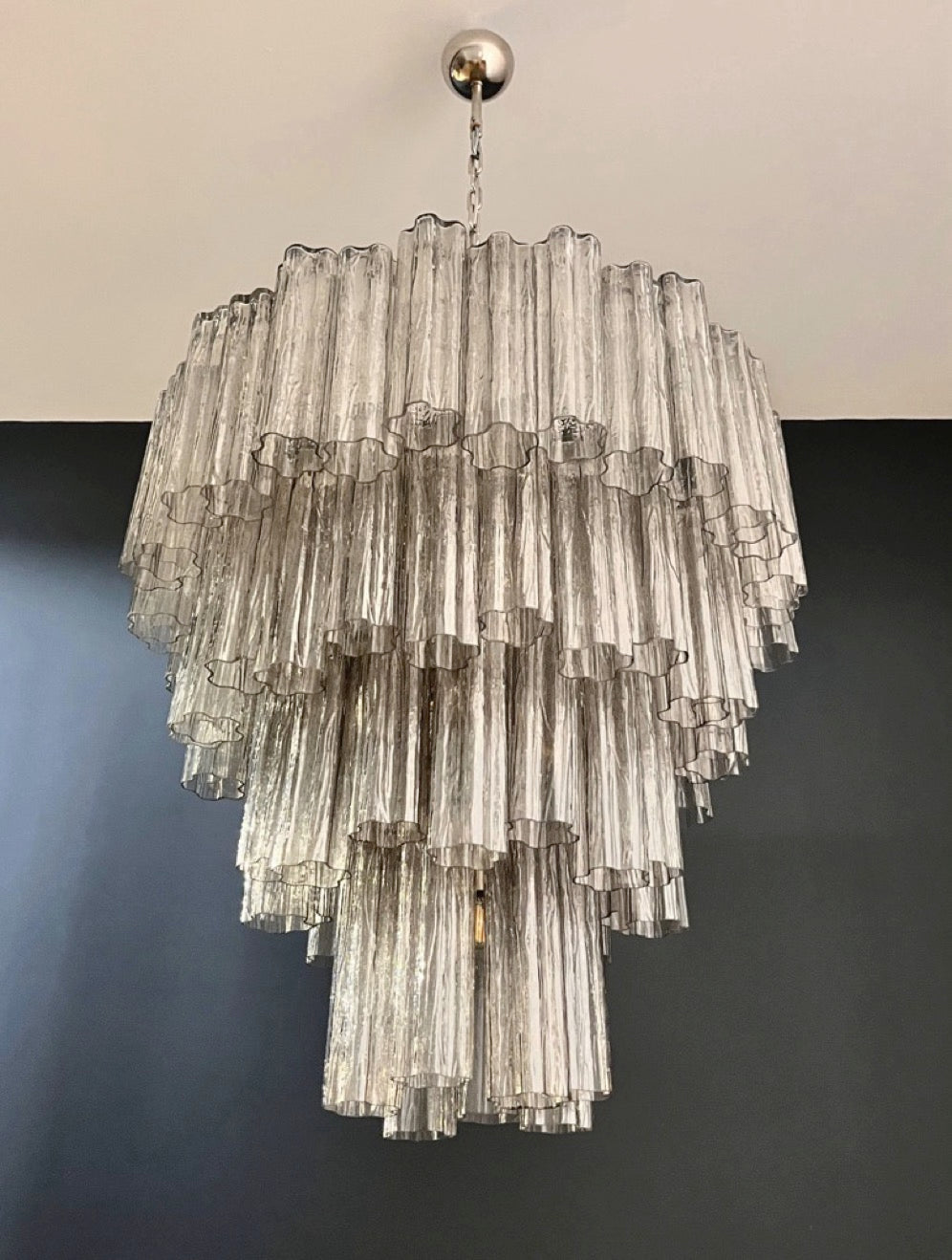 Murano Lysekrone – 80 Røykfargede Glassrør – detalj 10 – Murano Classics