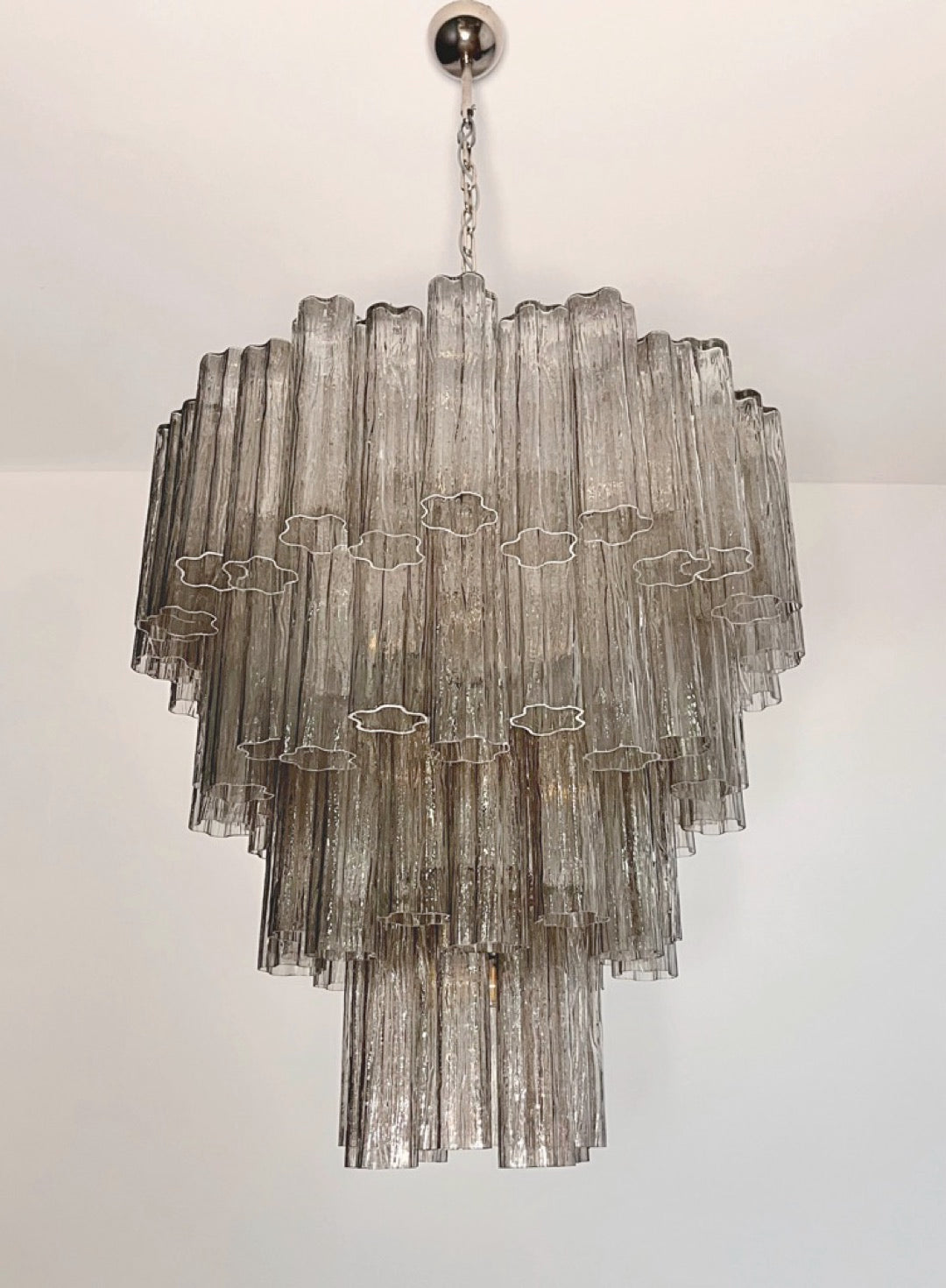 Murano Lysekrone – 80 Røykfargede Glassrør – detalj 7 – Murano Classics