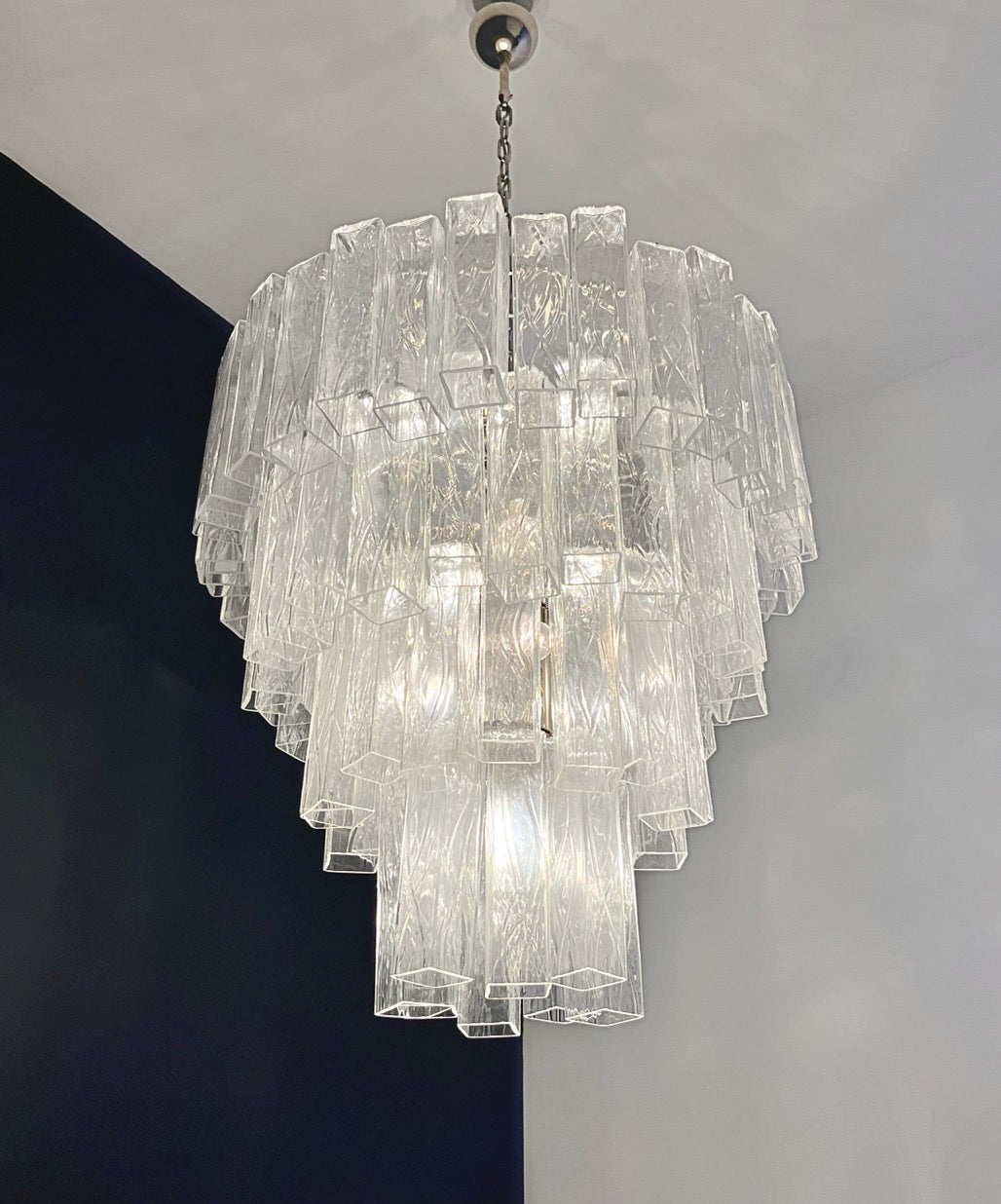 Murano Lysekrone | 80 Klare Rørglass