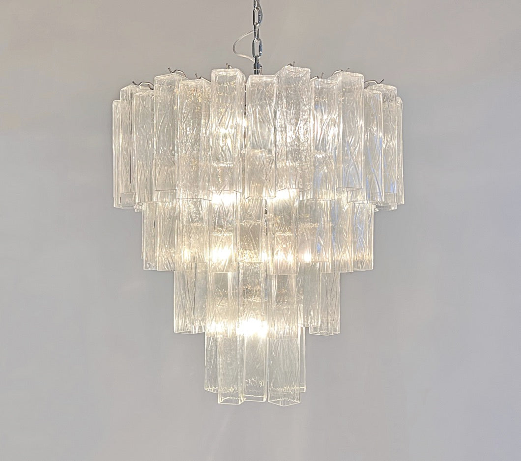 Murano Lysekrone | 80 Klare Rørglass