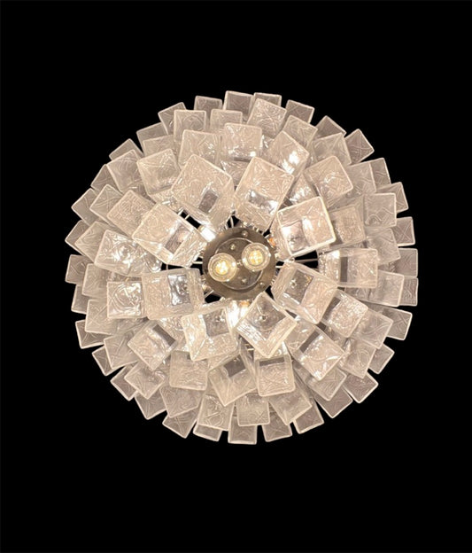 Murano Lysekrone | 80 Klare Rørglass