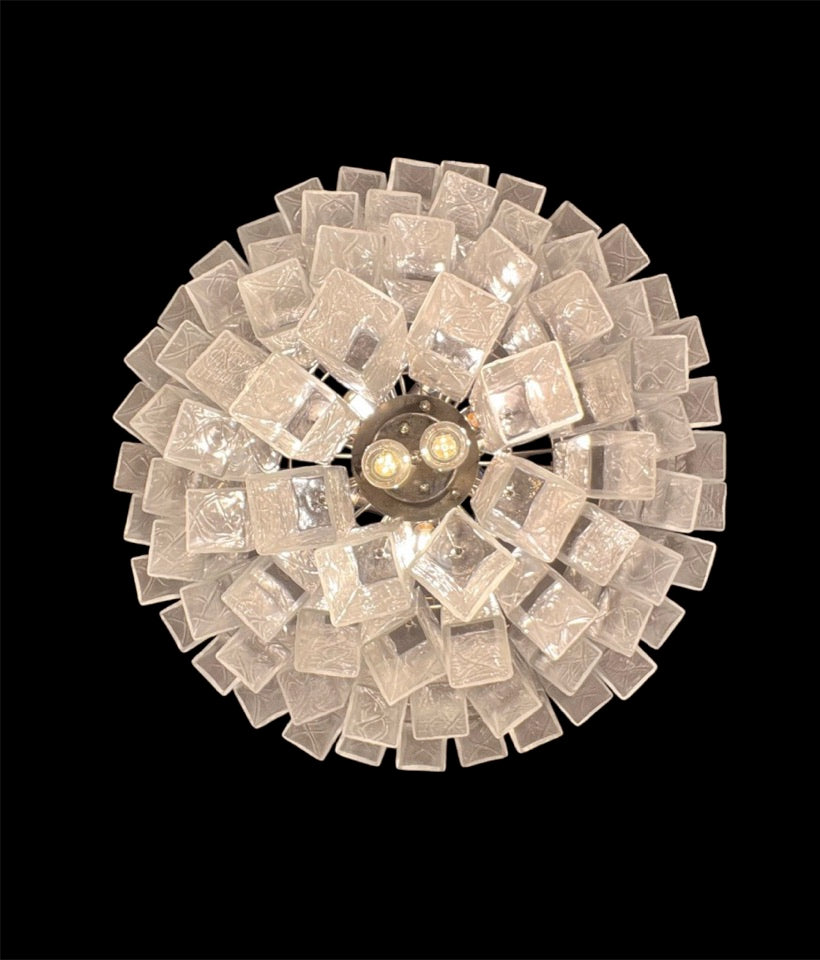 Murano Lysekrone | 80 Klare Rørglass