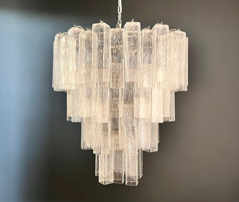 Murano Lysekrone | 80 Klare Rørglass