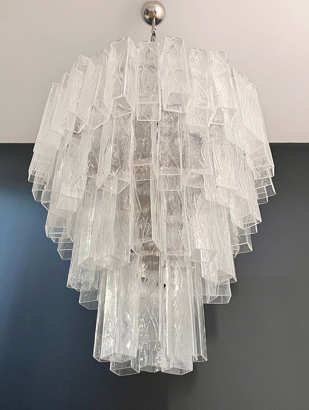 Murano Lysekrone | 80 Klare Rørglass