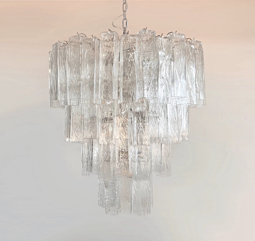 Murano Lysekrone | 80 Klare Rørglass