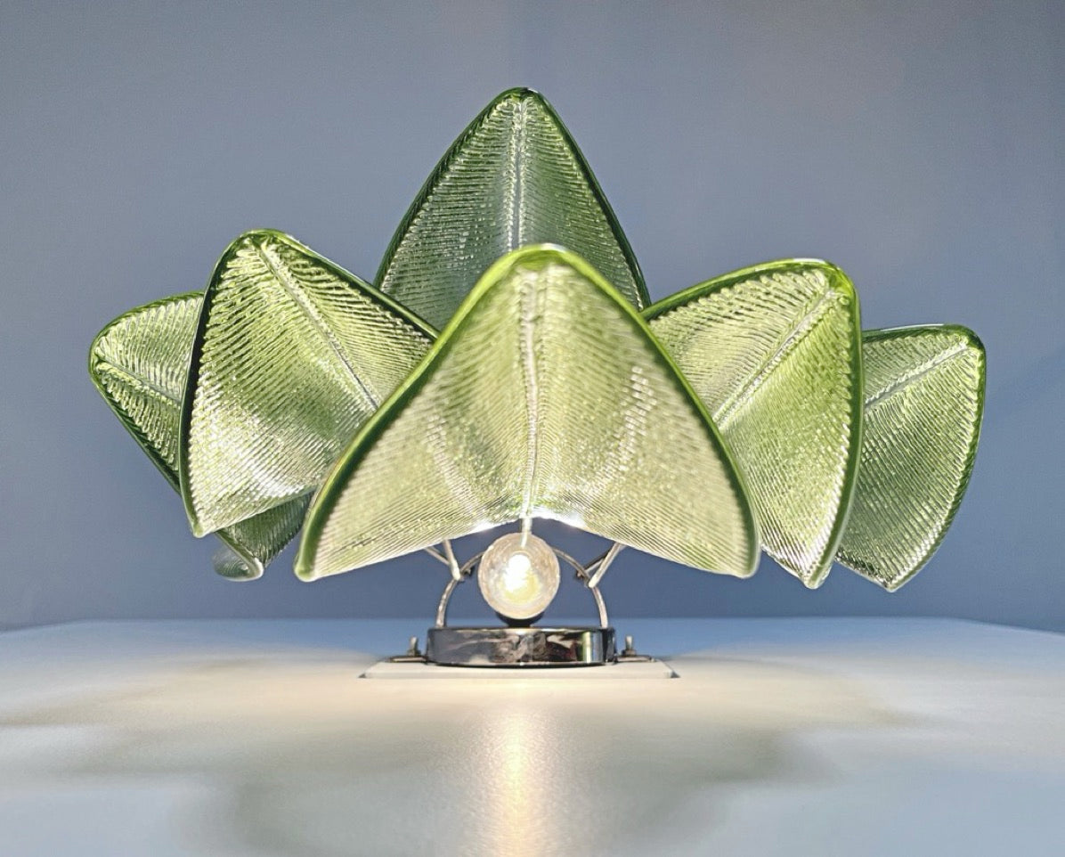 Pair of Vintage Italian Murano wall lights – 12 “rondini” green glass