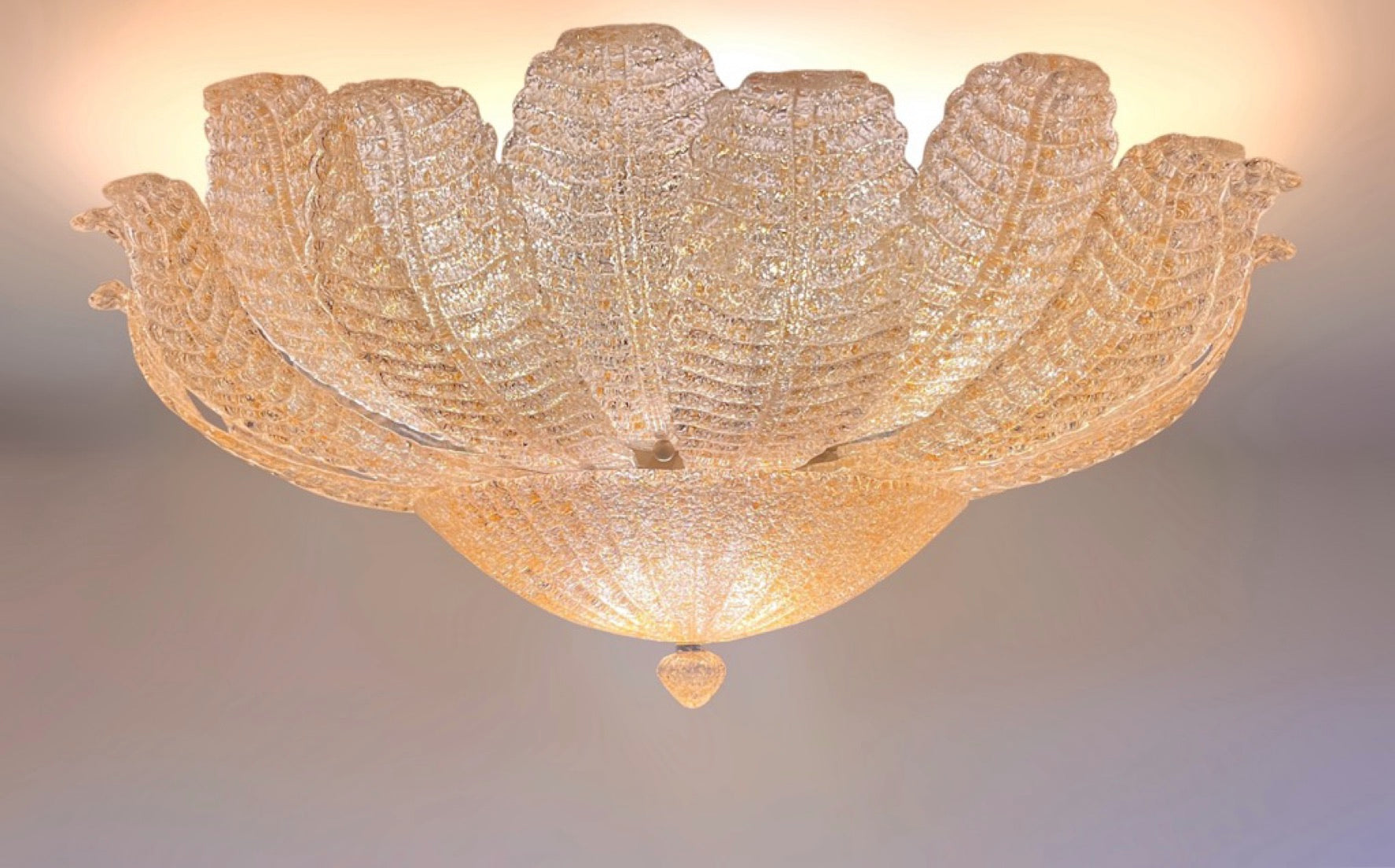 Flower Ceiling Lamp – Murano Art Glass – golden powder