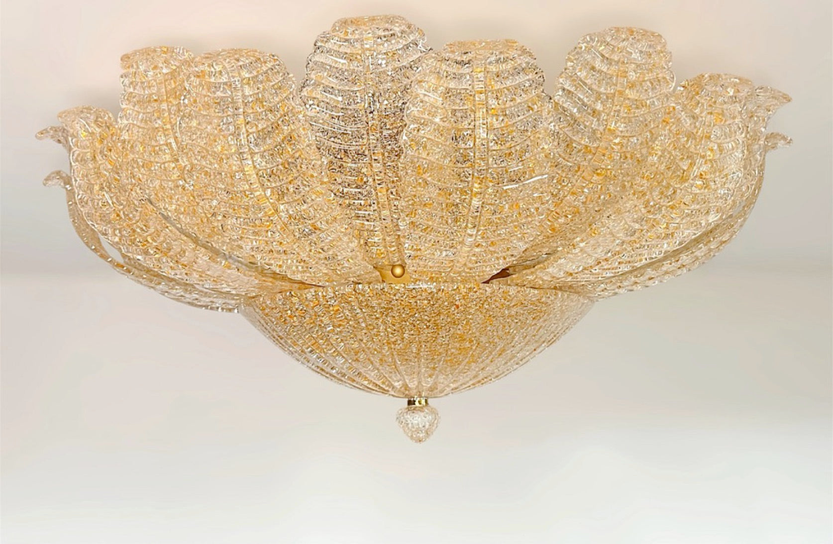 Flower Ceiling Lamp – Murano Art Glass – golden powder