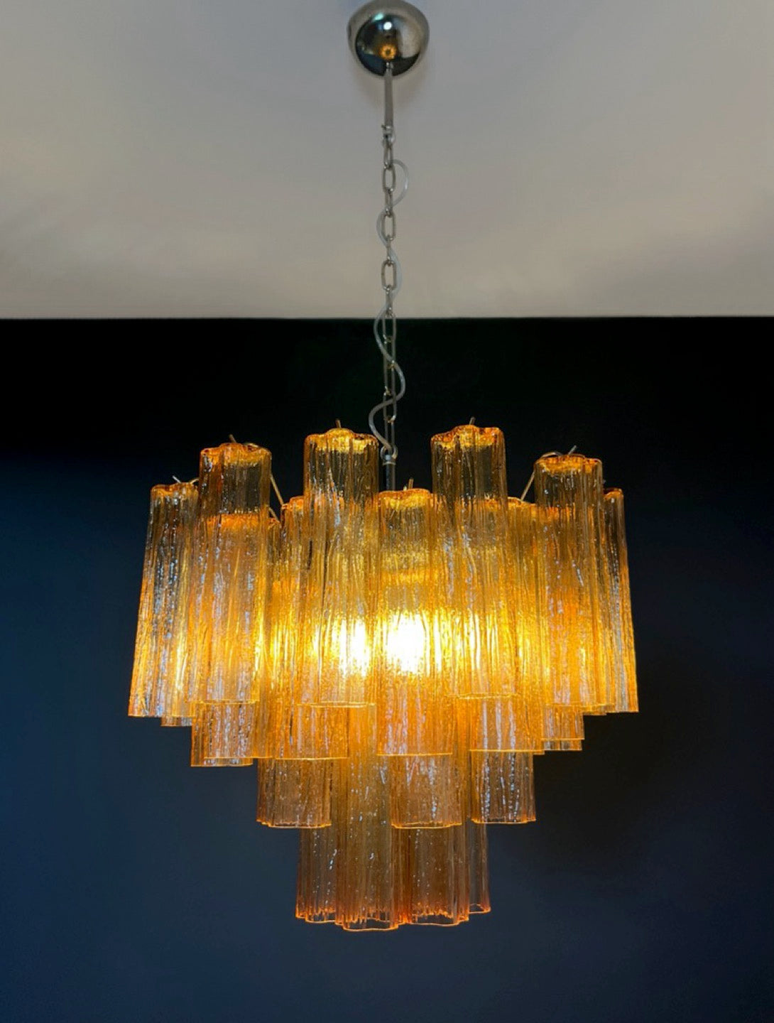 Fantastic Murano Glass Tube Chandelier – 36 tobacco glass tube