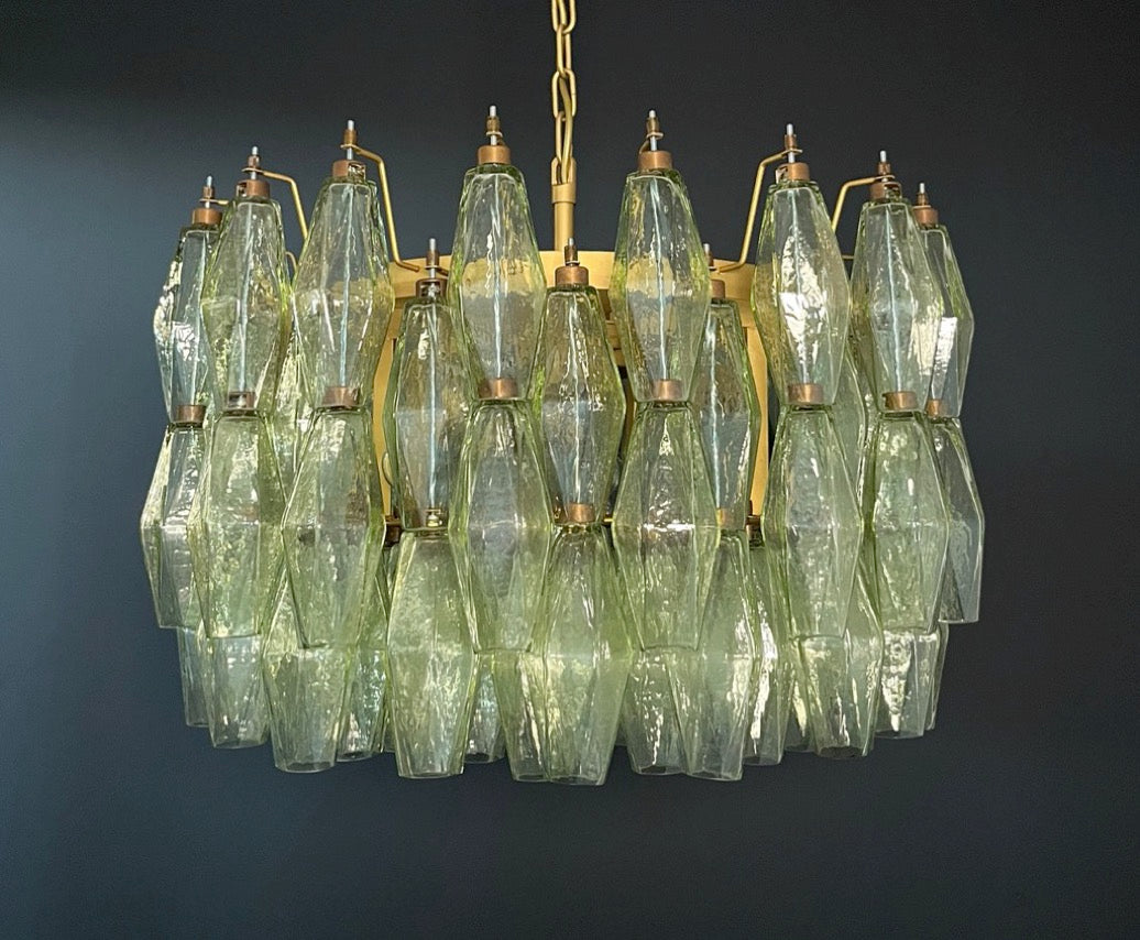 Amazing Murano glass Candelier – 107  green poliedri