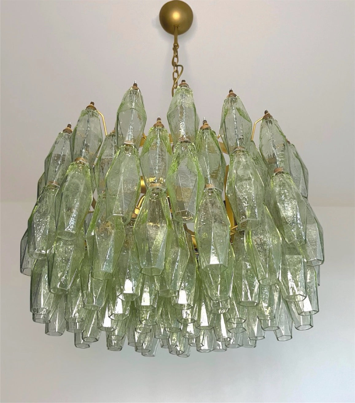 Amazing Murano glass Candelier – 107  green poliedri