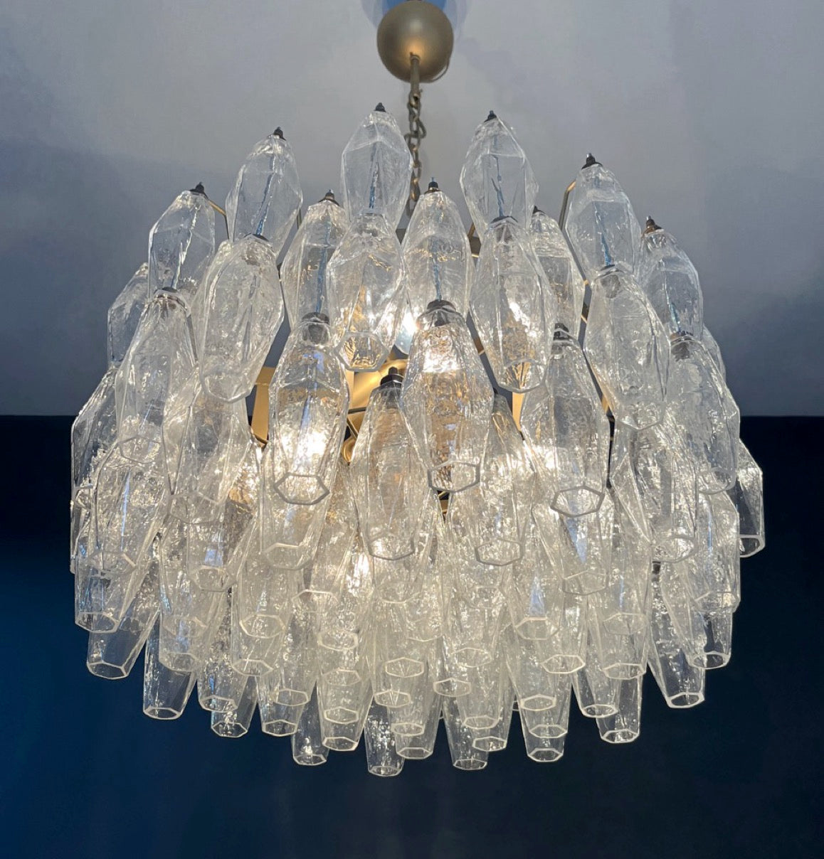Amazing Murano glass Candelier – 107  clear poliedri