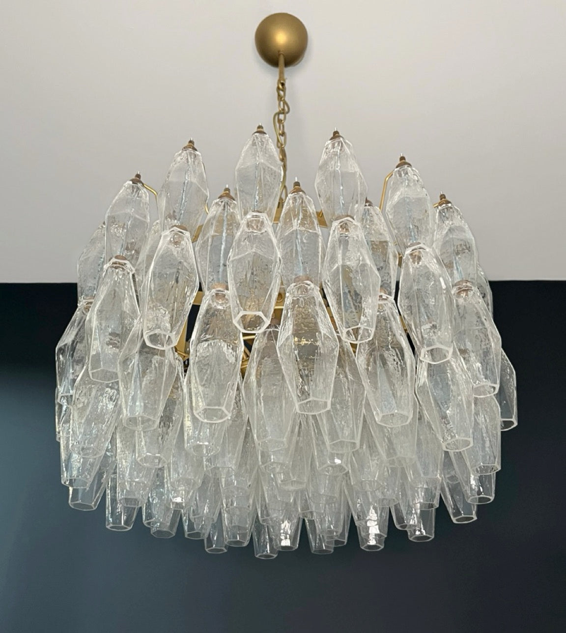 Amazing Murano glass Candelier – 107  clear poliedri