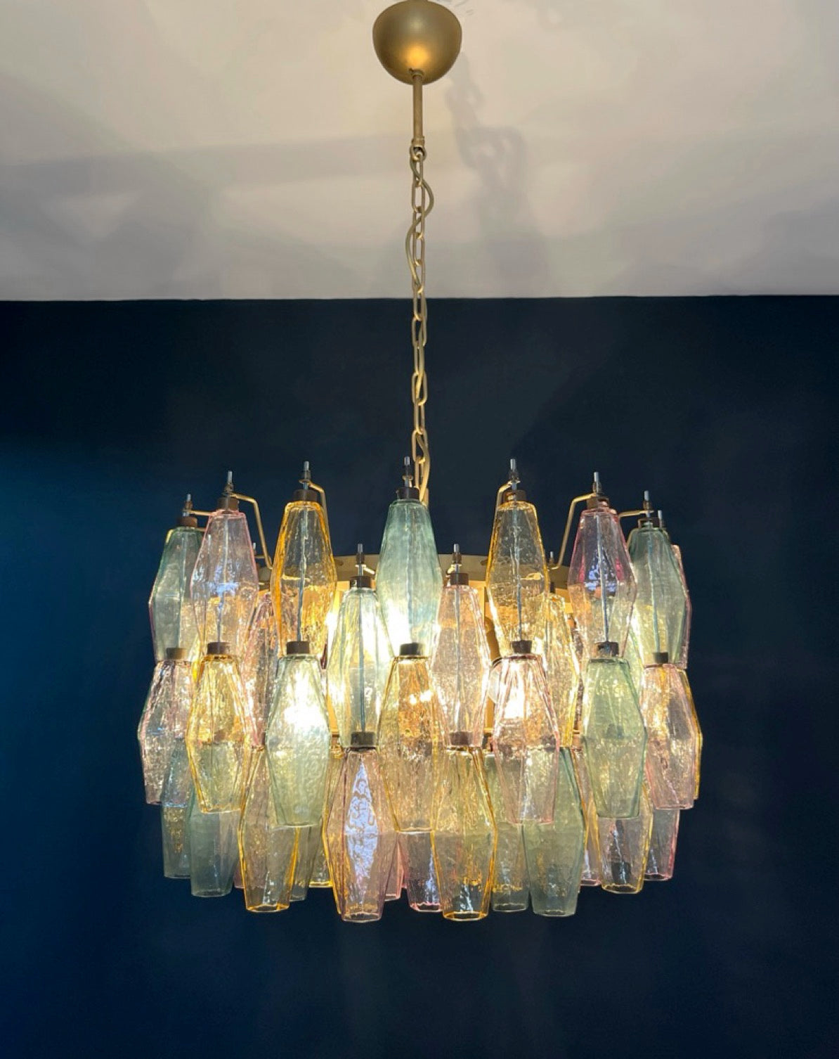 Amazing Murano glass Candelier – 107  multicolored poliedri