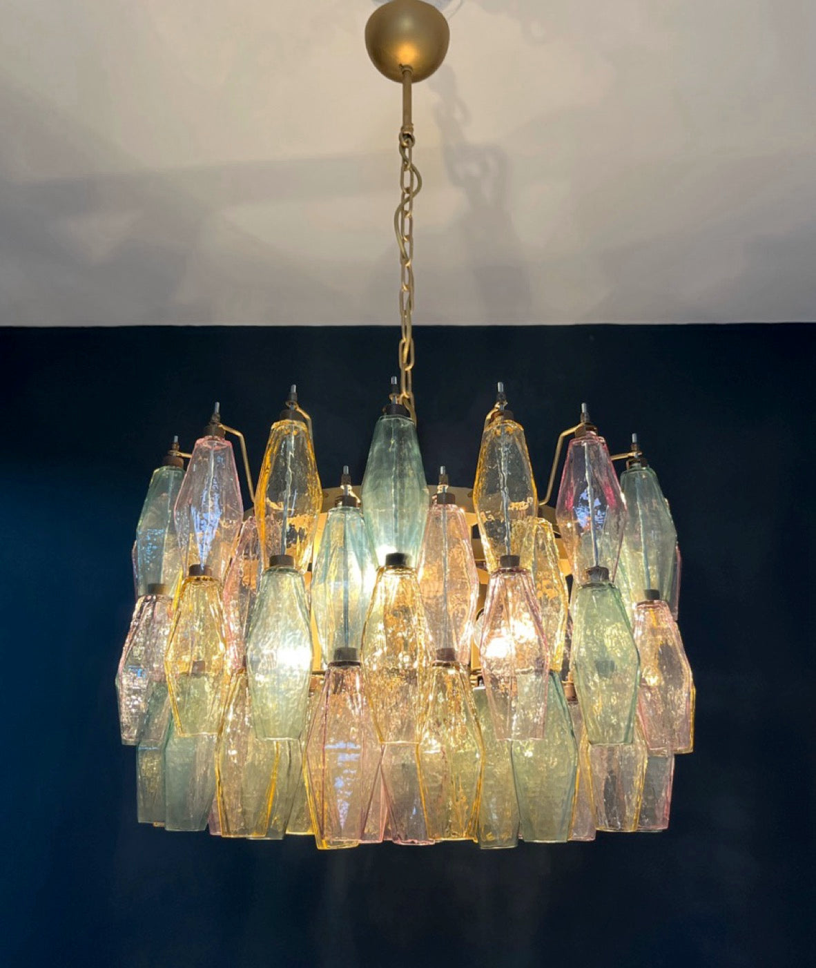 Amazing Murano glass Candelier – 107  multicolored poliedri