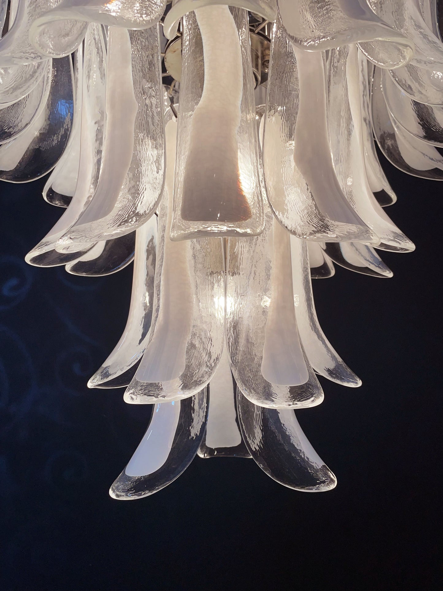 Murano Chandelier | 52 White cone leaf glasses