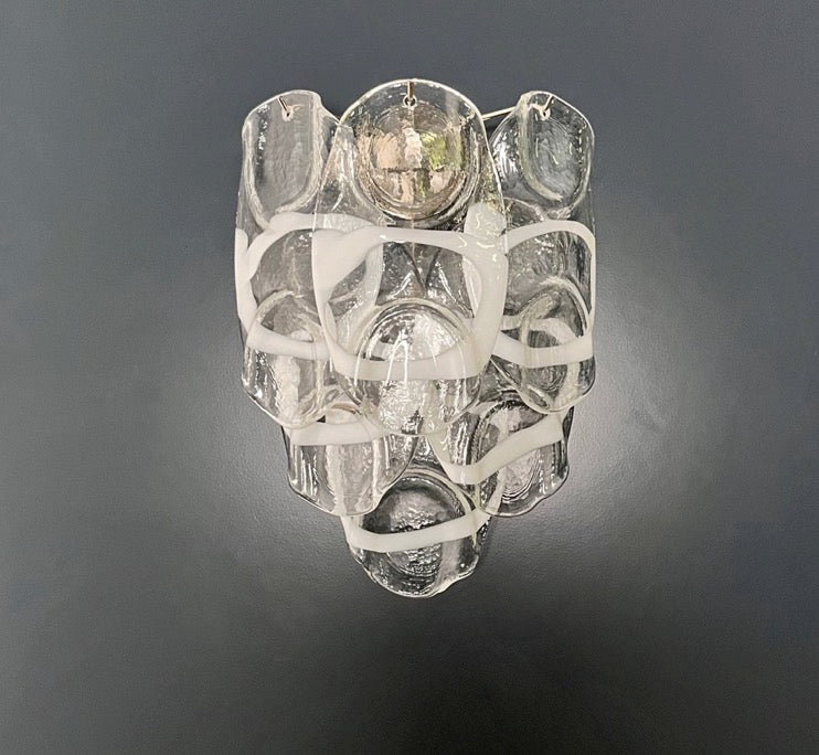 Murano Vegglampe – 6 Hvite Crostoliglass – 2 stk – detalj 10 – Murano Classics