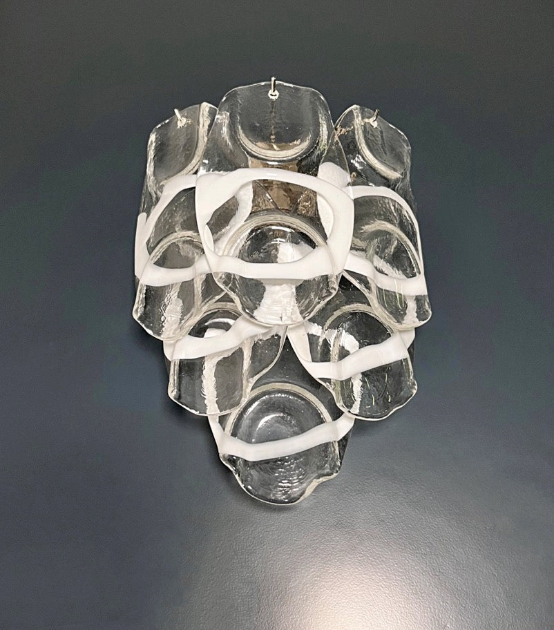 Murano Vegglampe – 6 Hvite Crostoliglass – 2 stk – detalj 8 – Murano Classics