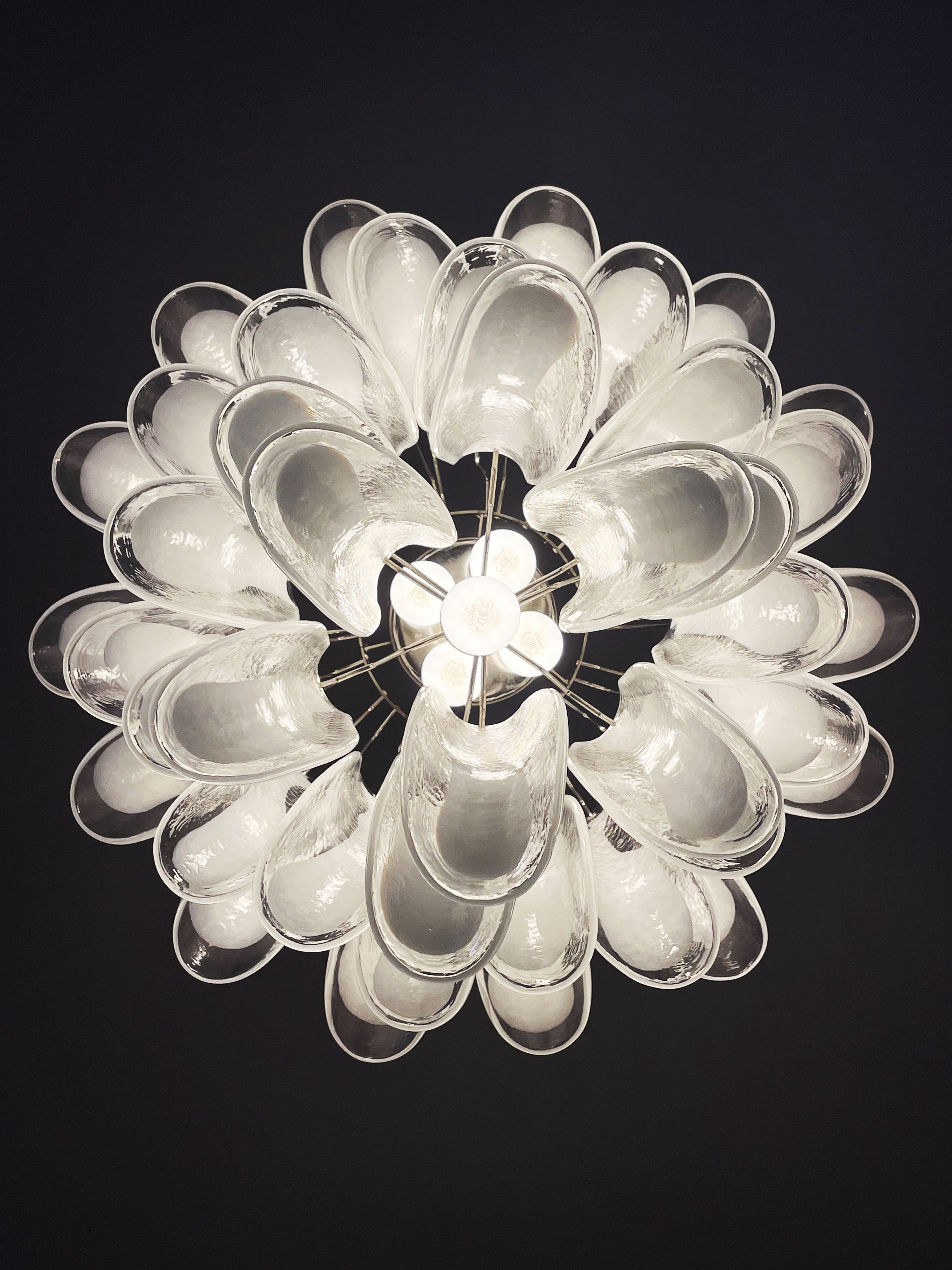 Murano Lysekrone – 41 Klare Konglebladglass – detalj 6 – Murano Classics