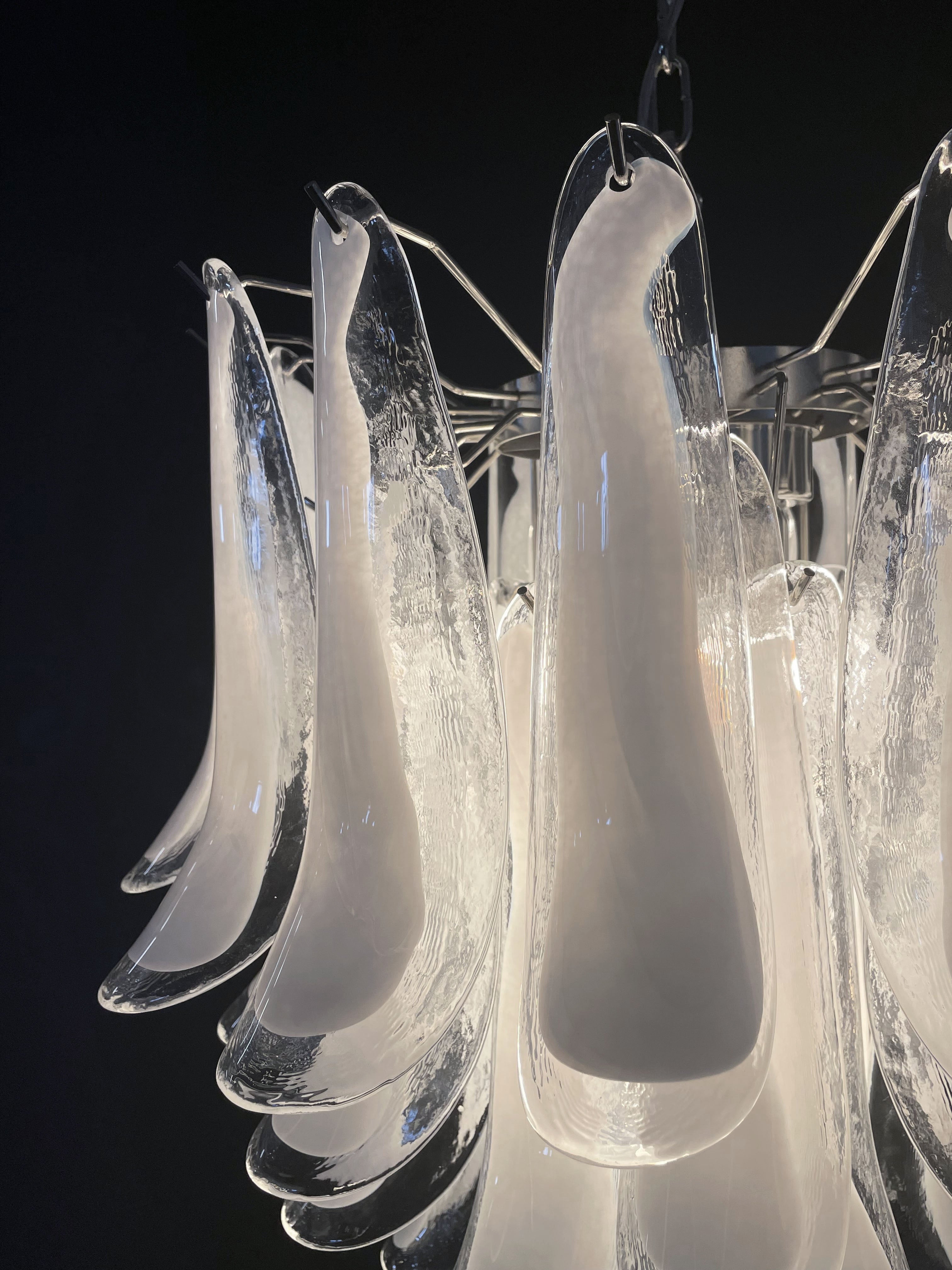 Murano Lysekrone – 41 Klare Konglebladglass – detalj 7 – Murano Classics