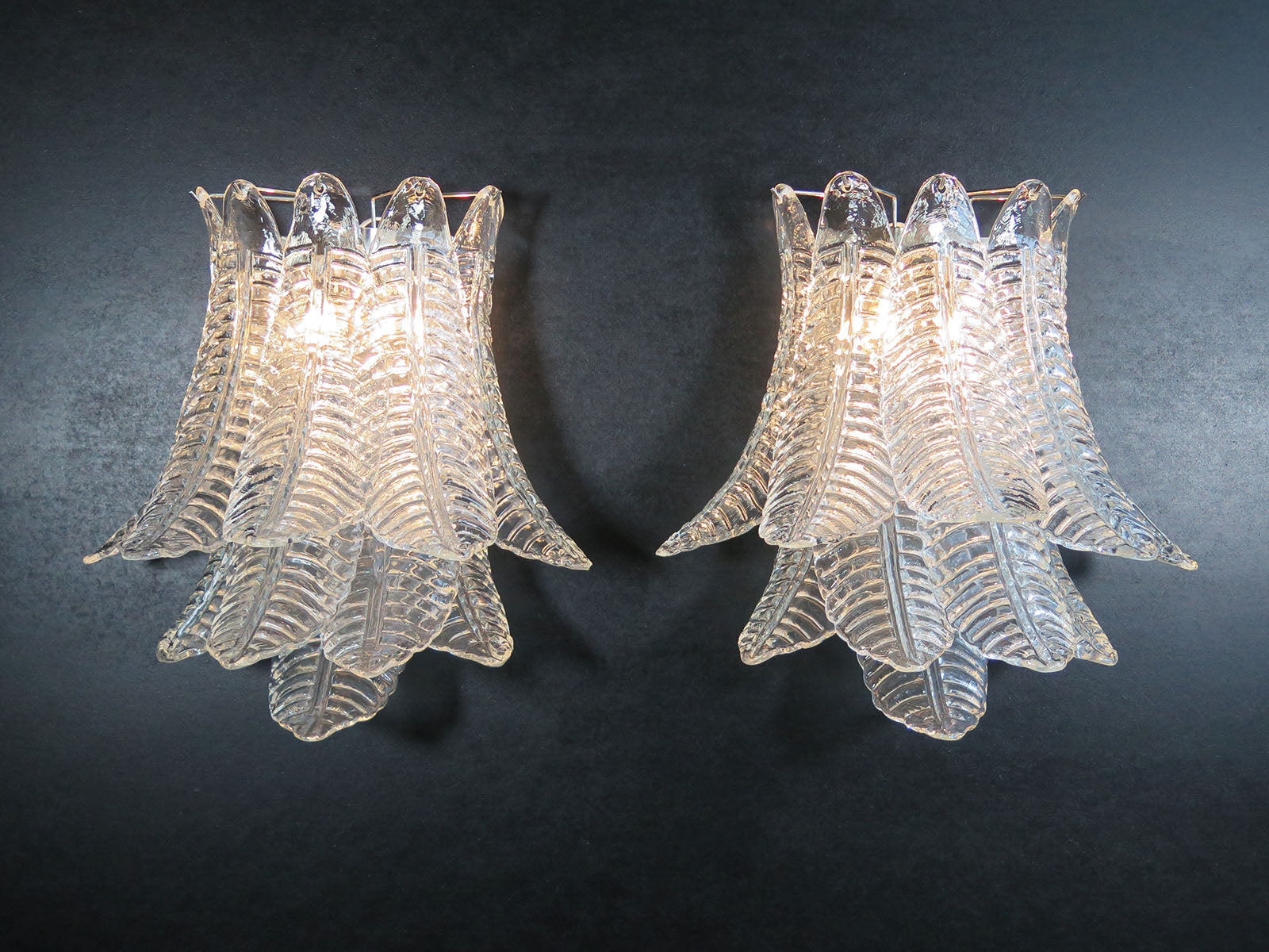 Murano Vegglampe – 10 Klare Felciglass – 2 stk – detalj 1 – Murano Classics