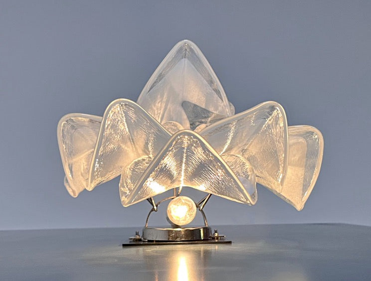 Murano Vegglampe – 12 Klare Hvite Rondiniglass – 2 stk – detalj 1 – Murano Classics