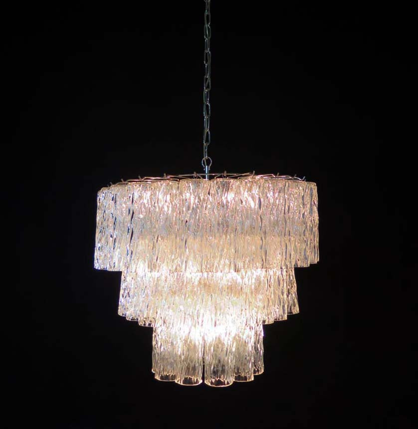Murano Lysekrone – 52 Klare Glassrør – detalj 4 – Murano Classics