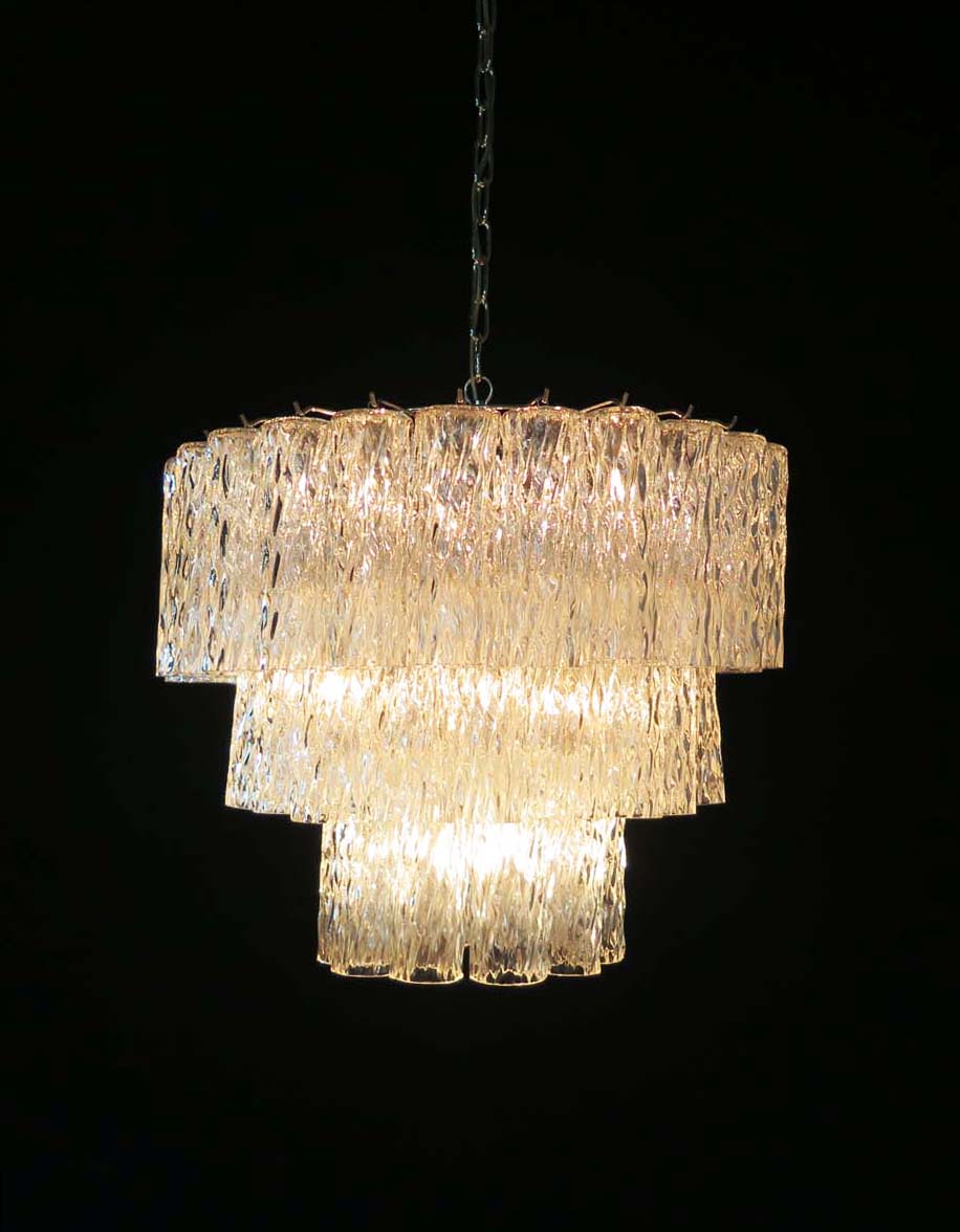 Murano Lysekrone – 52 Klare Glassrør – detalj 8 – Murano Classics