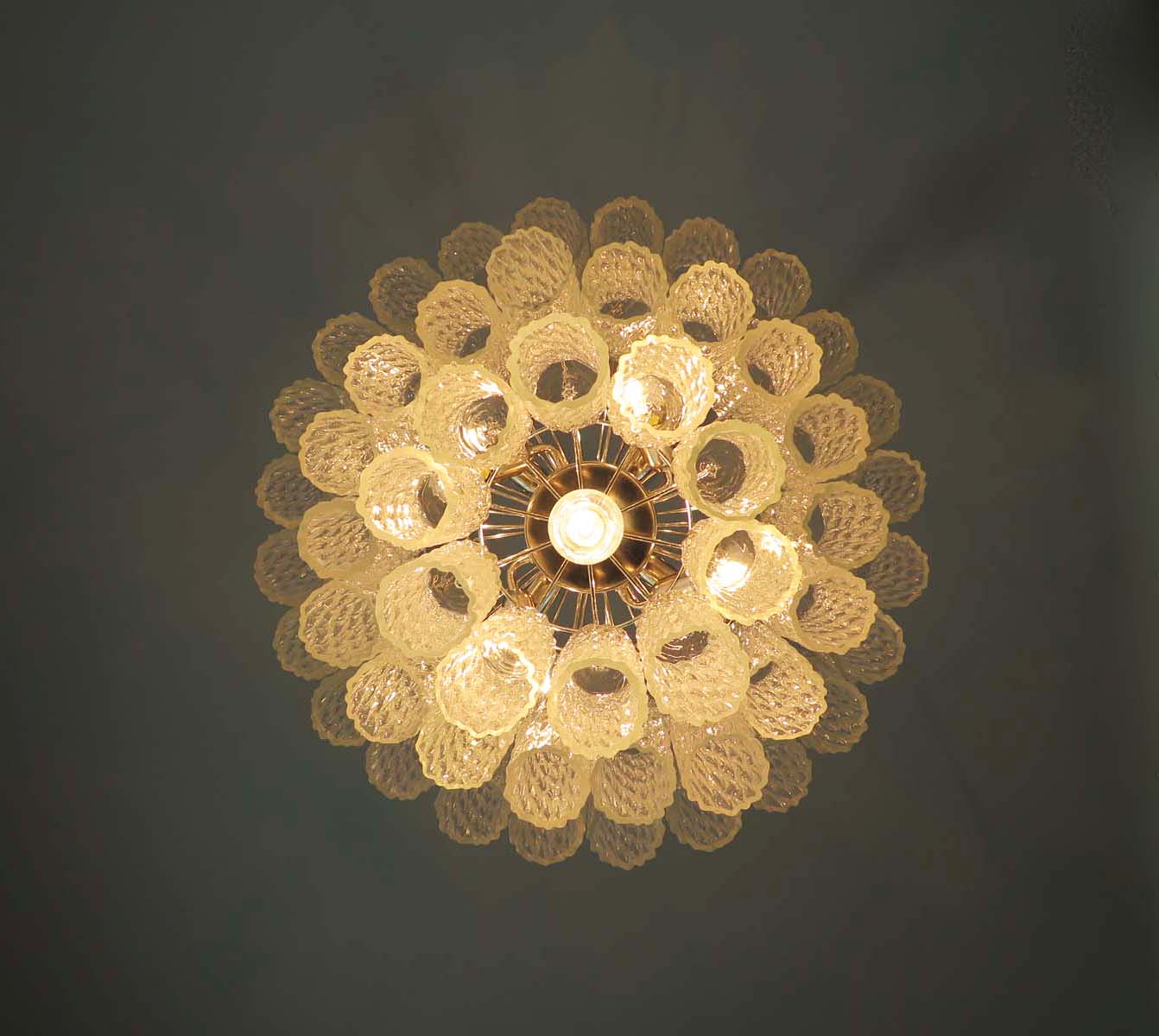 Murano Lysekrone – 52 Klare Glassrør – detalj 5 – Murano Classics