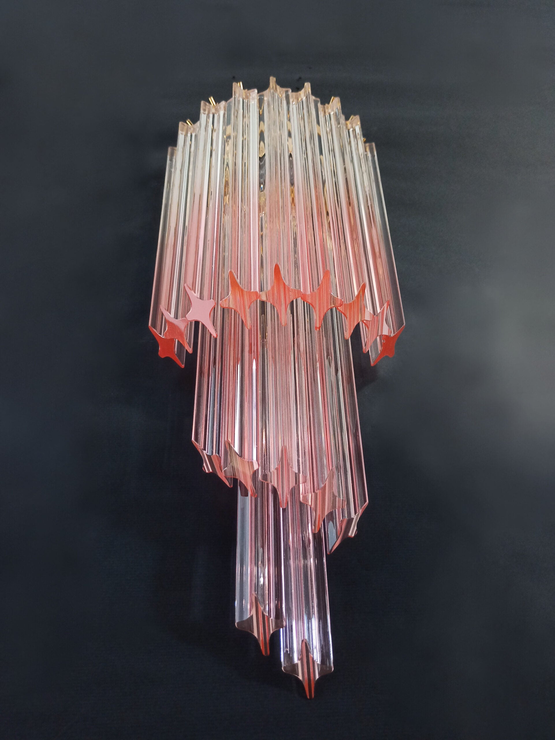 Murano Vegglampe – 32 Klare Rosa Prismeglass – 2 stk – detalj 3 – Murano Classics