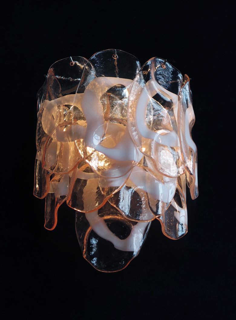 Murano Vegglampe – 10 Rosa Crostoliglass – 2 stk – detalj 4 – Murano Classics