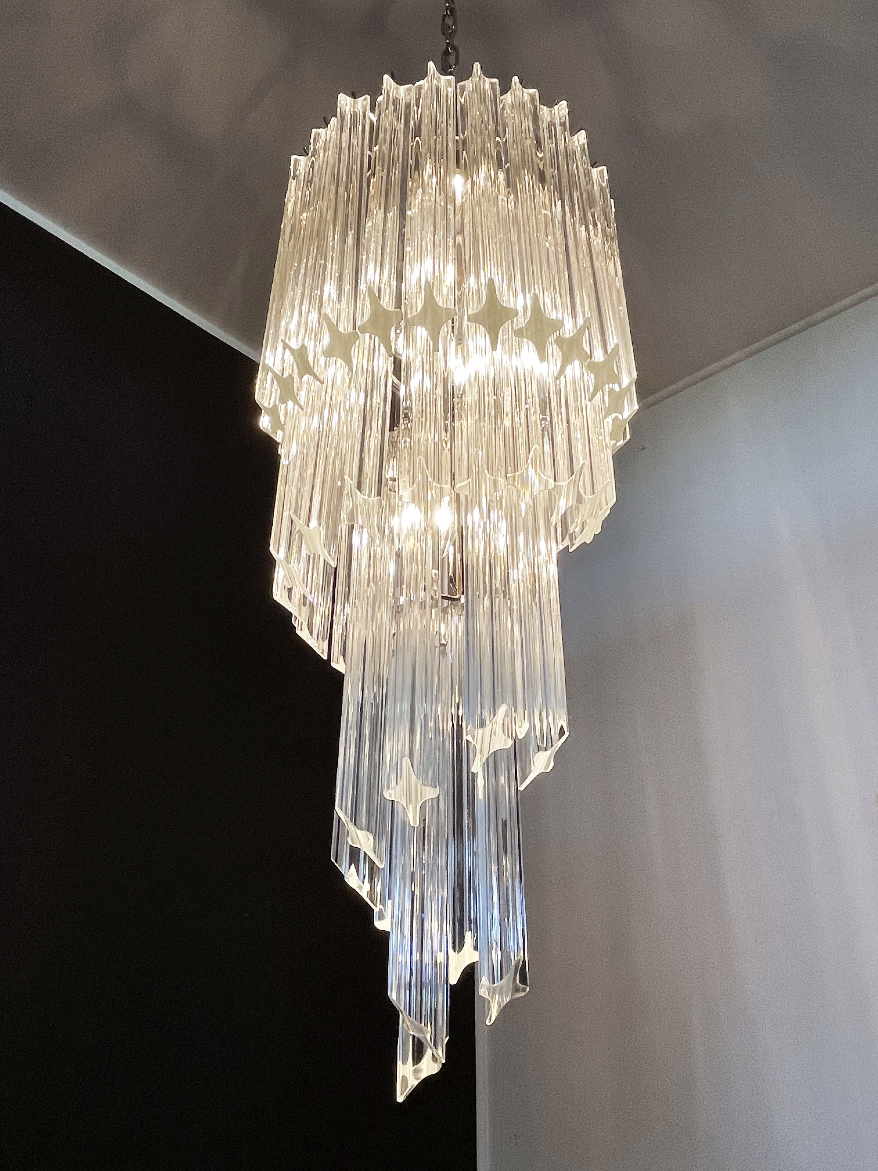 Murano Lysekrone – 54 Klare Prismeglass – detalj 7 – Murano Classics