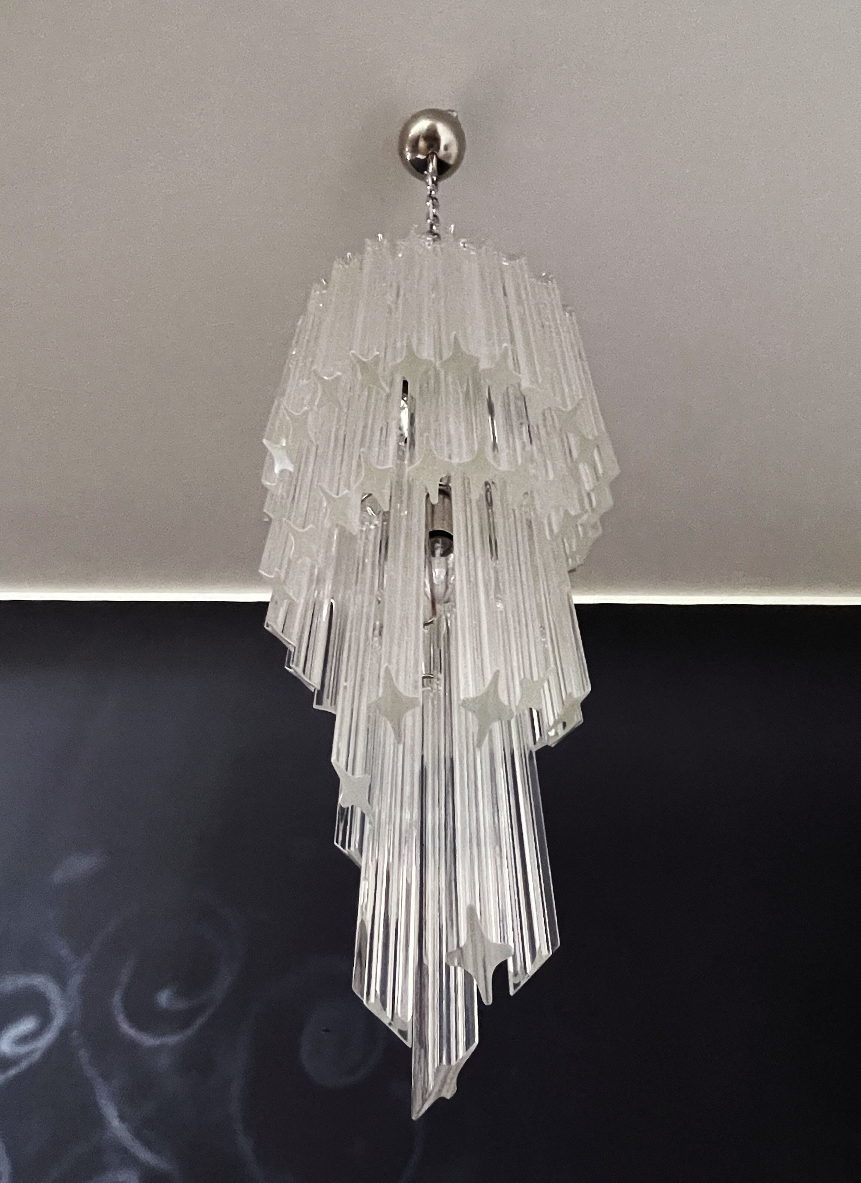 Murano Lysekrone – 54 Klare Prismeglass – detalj 2 – Murano Classics