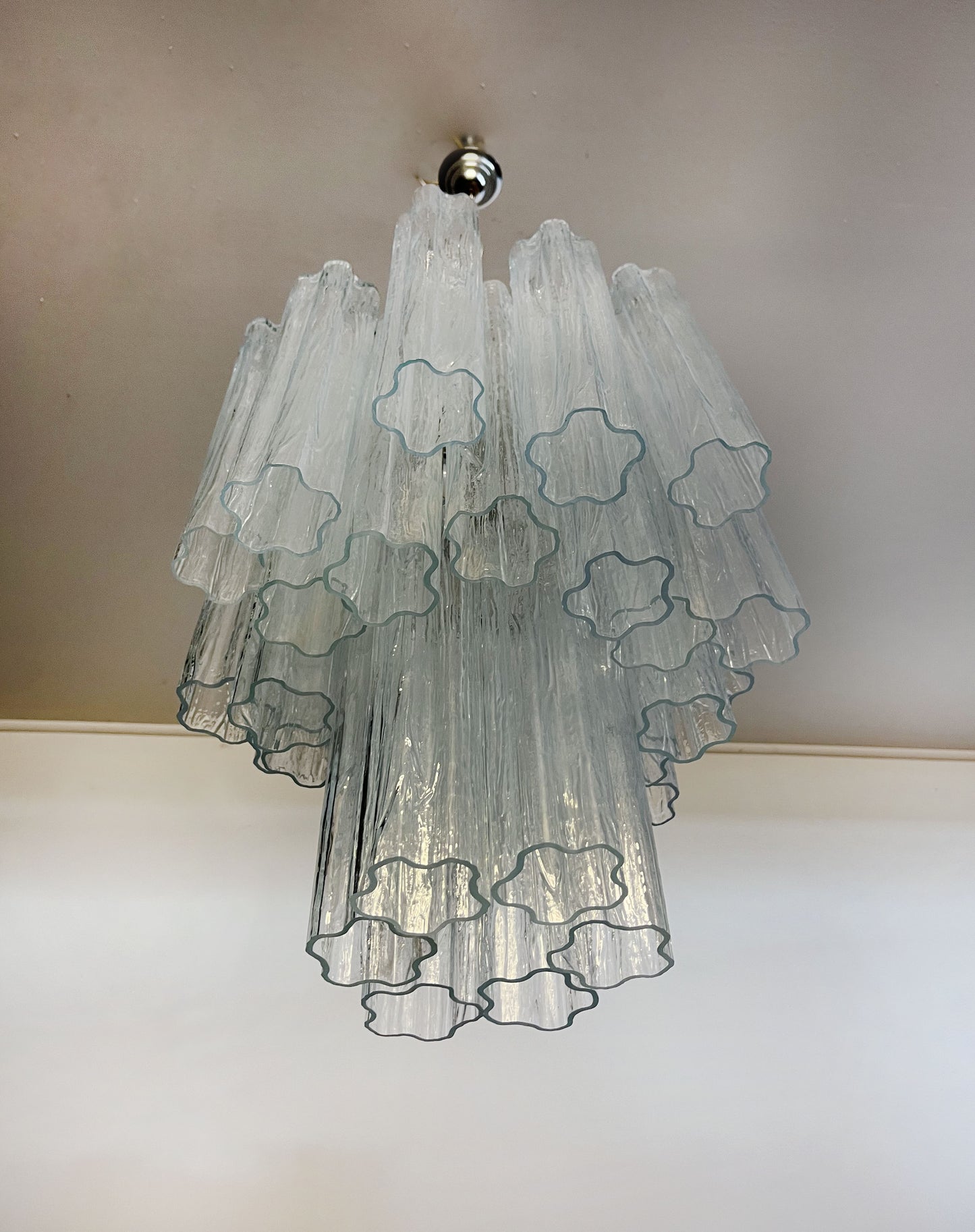 Murano Chandelier | 30 Clear Glass Tubes